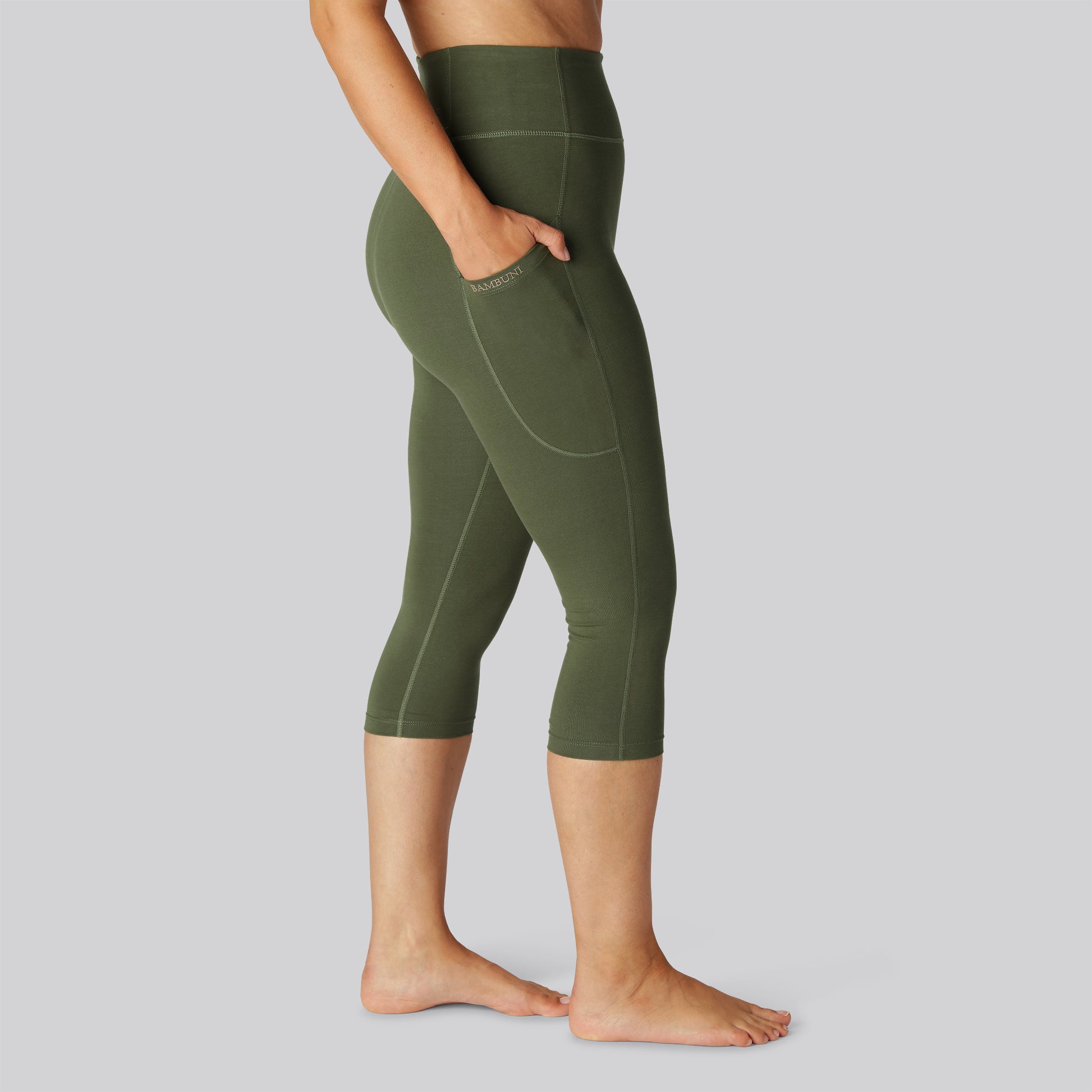 Bamboo fitness 3/4 legging in groen voor dames