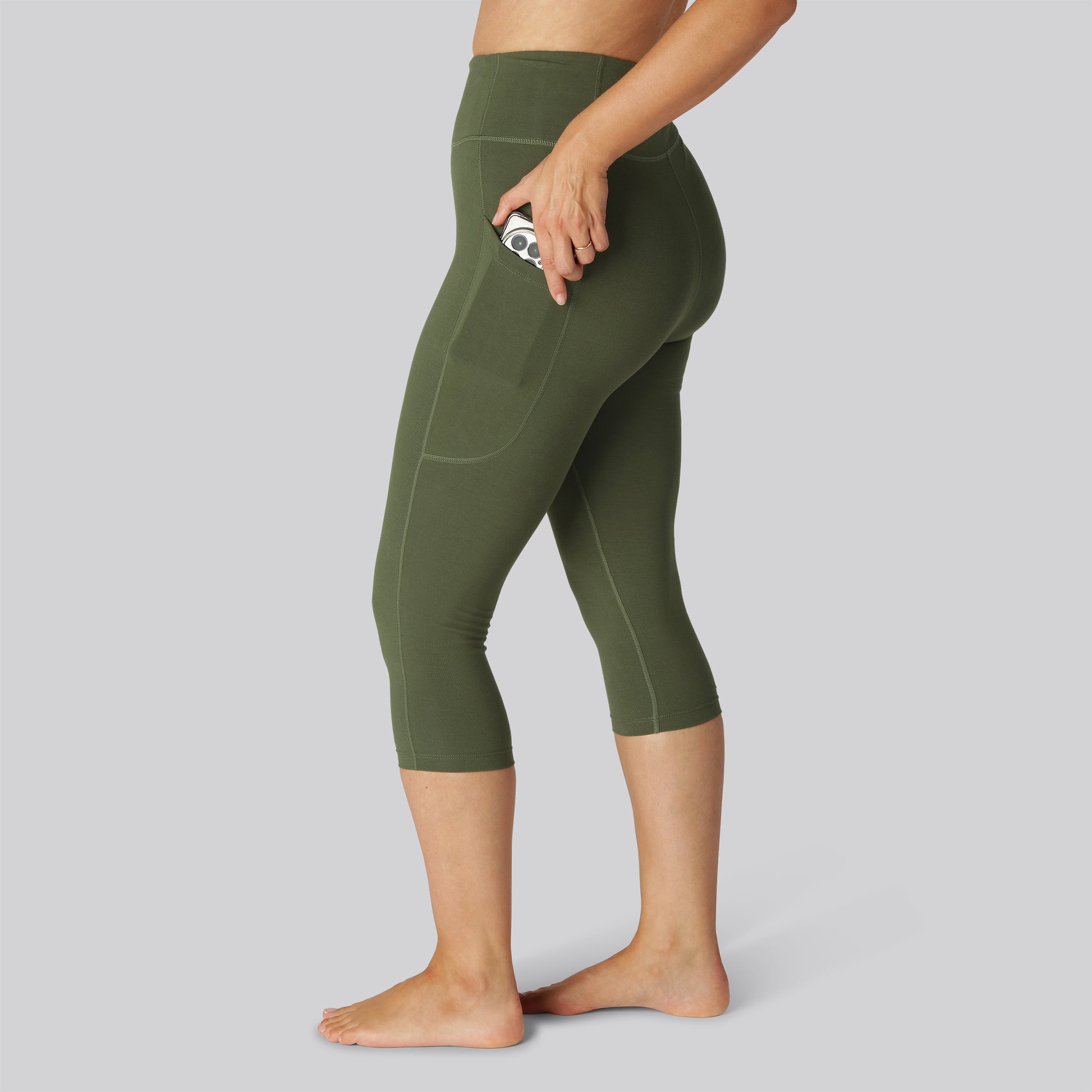 Bamboo fitness 3/4 legging in groen voor dames