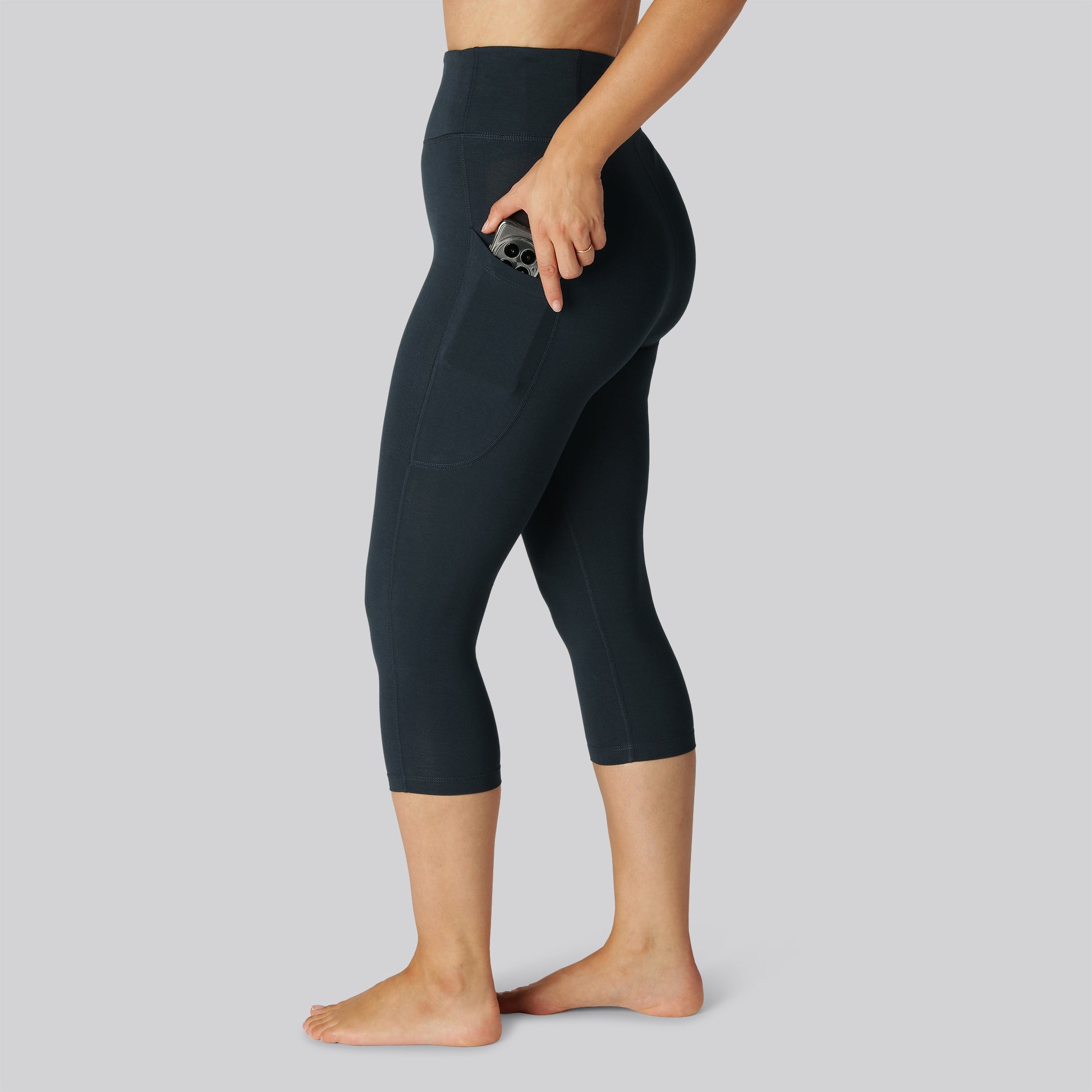 Bamboo fitness 3/4 legging in marineblauw voor dames
