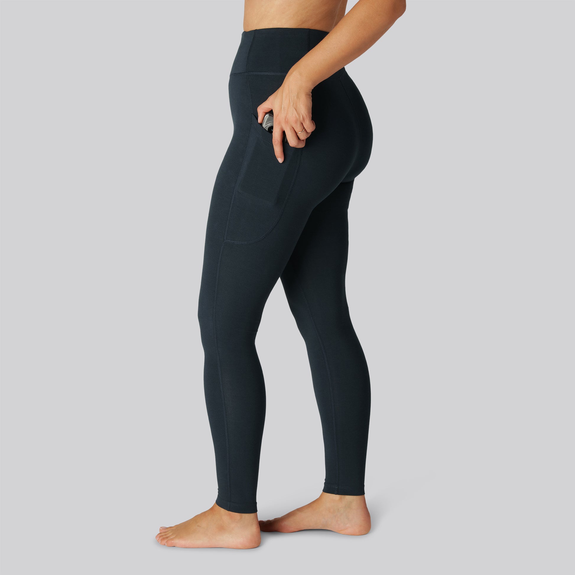 Bamboe fitnesslegging in marineblauw voor dames