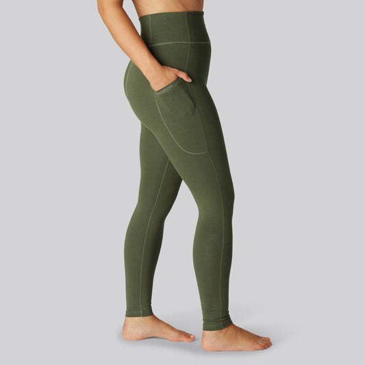 Bamboe fitnesslegging in groen voor dames