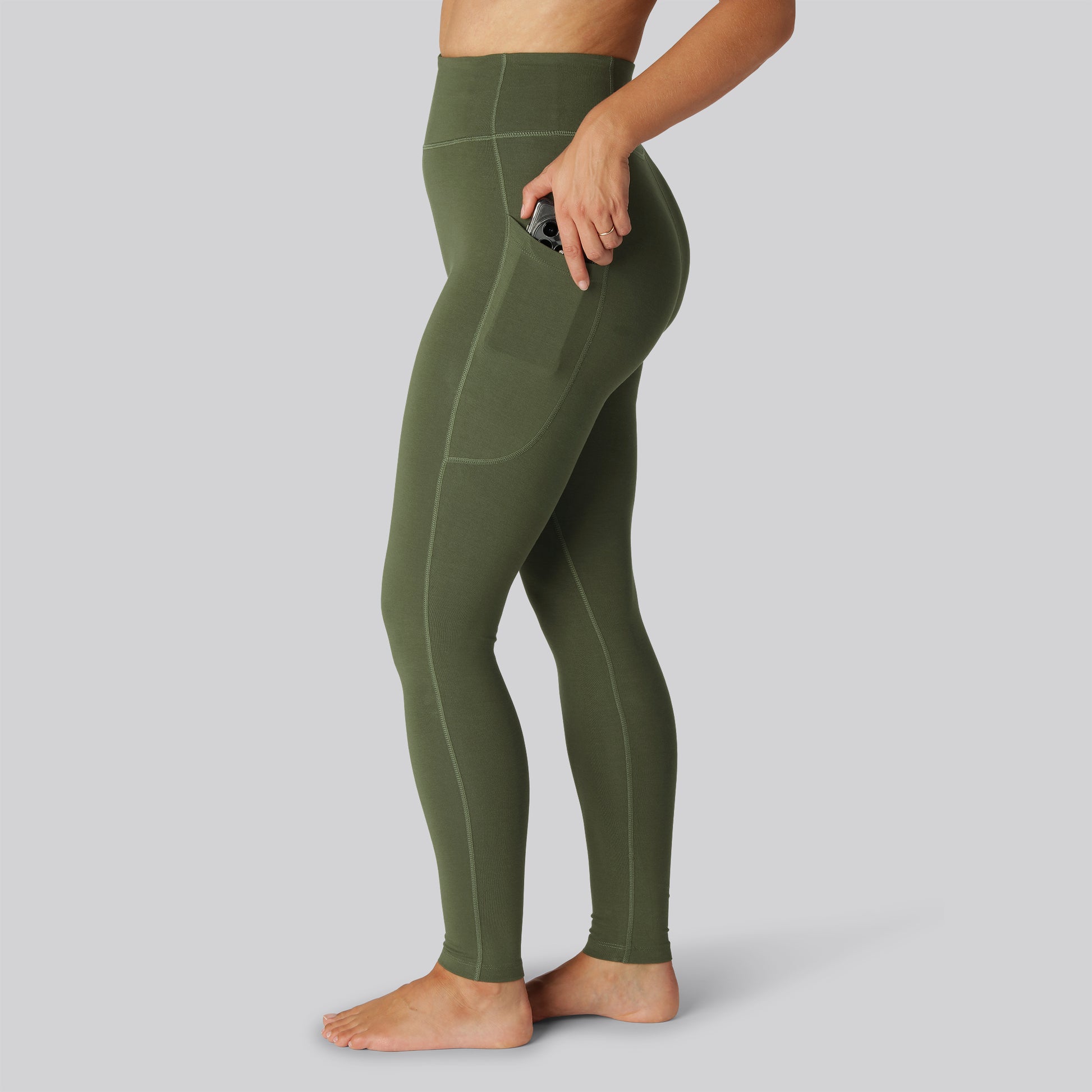 Bamboe fitnesslegging in groen voor dames