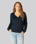 Bamboe vest in marineblauw voor dames