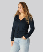 Bamboe vest in marineblauw voor dames