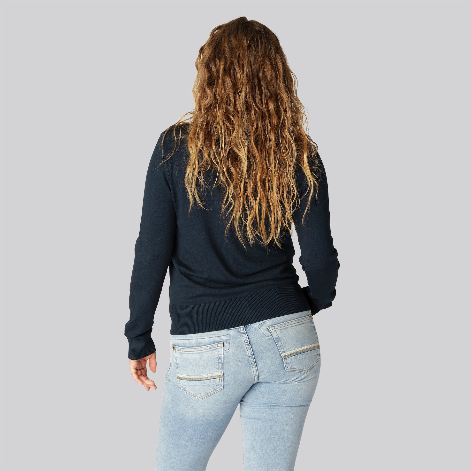 Bamboe vest in marineblauw voor dames