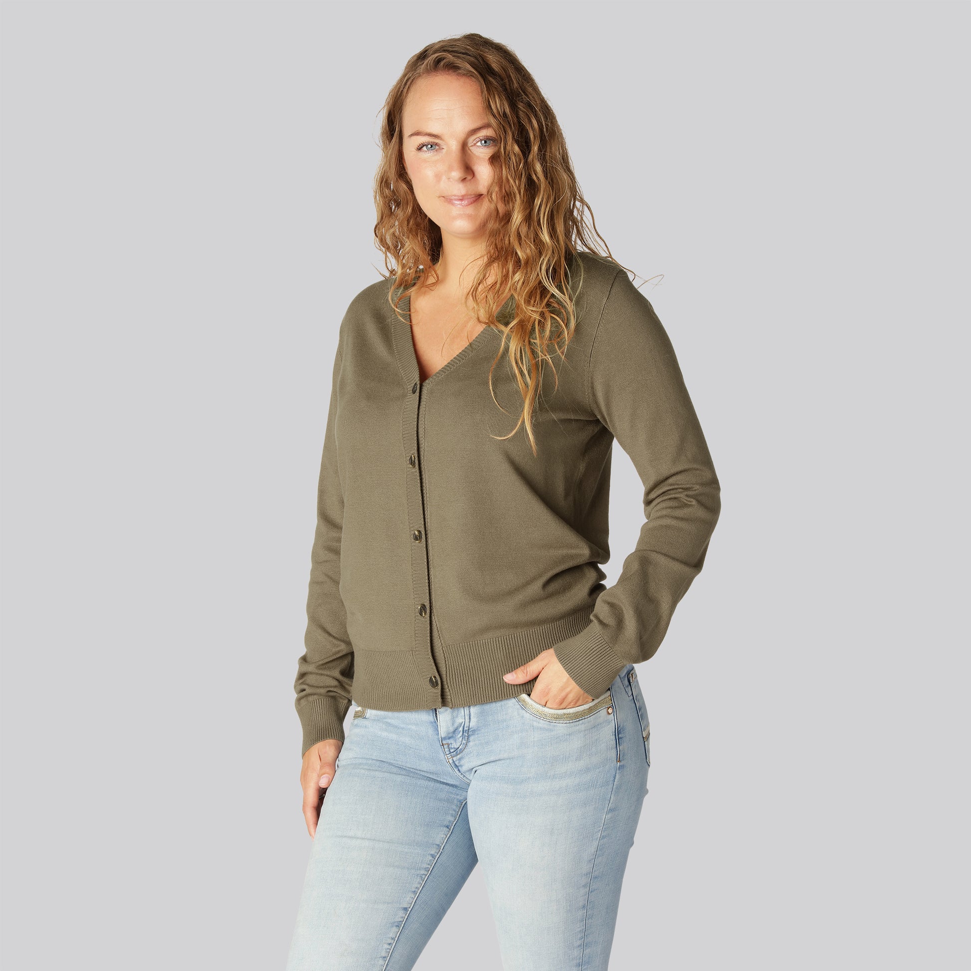 Bamboe vest in zandkleur voor dames