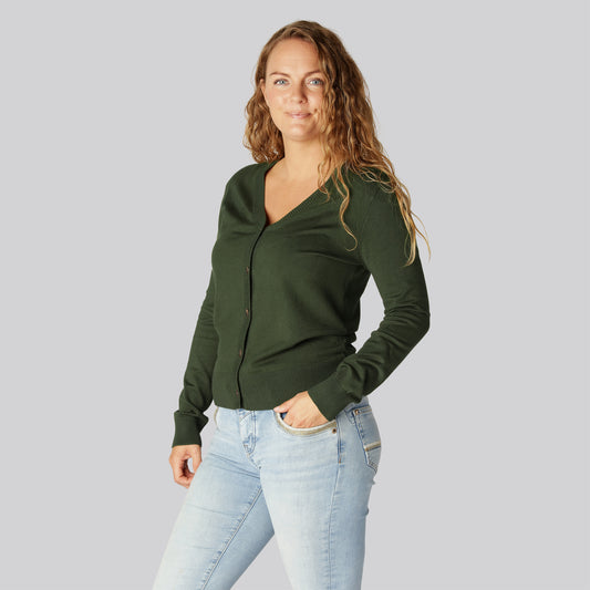 Bamboe vest in groen voor dames