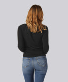 Bamboe T-shirt met lange mouwen in zwart voor dames