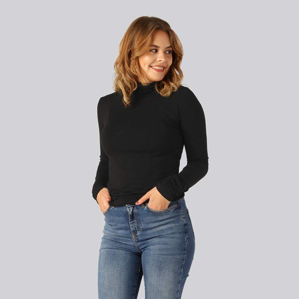 Zwarte bamboe coltrui voor dames