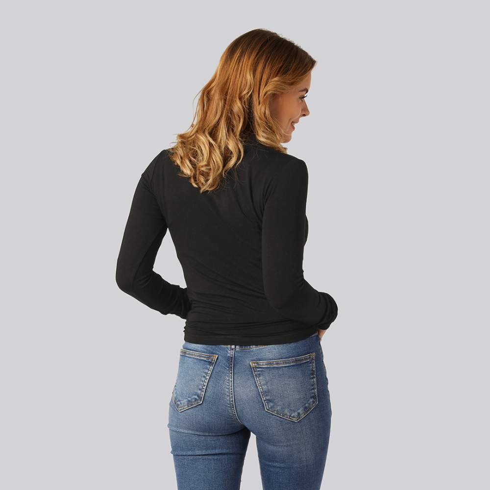 Zwarte bamboe coltrui voor dames