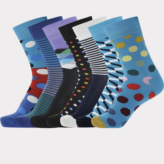 Bambuni 7-pack gekleurde sokken voor heren