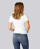 Bamboe T-shirt met V-hals in wit voor dames