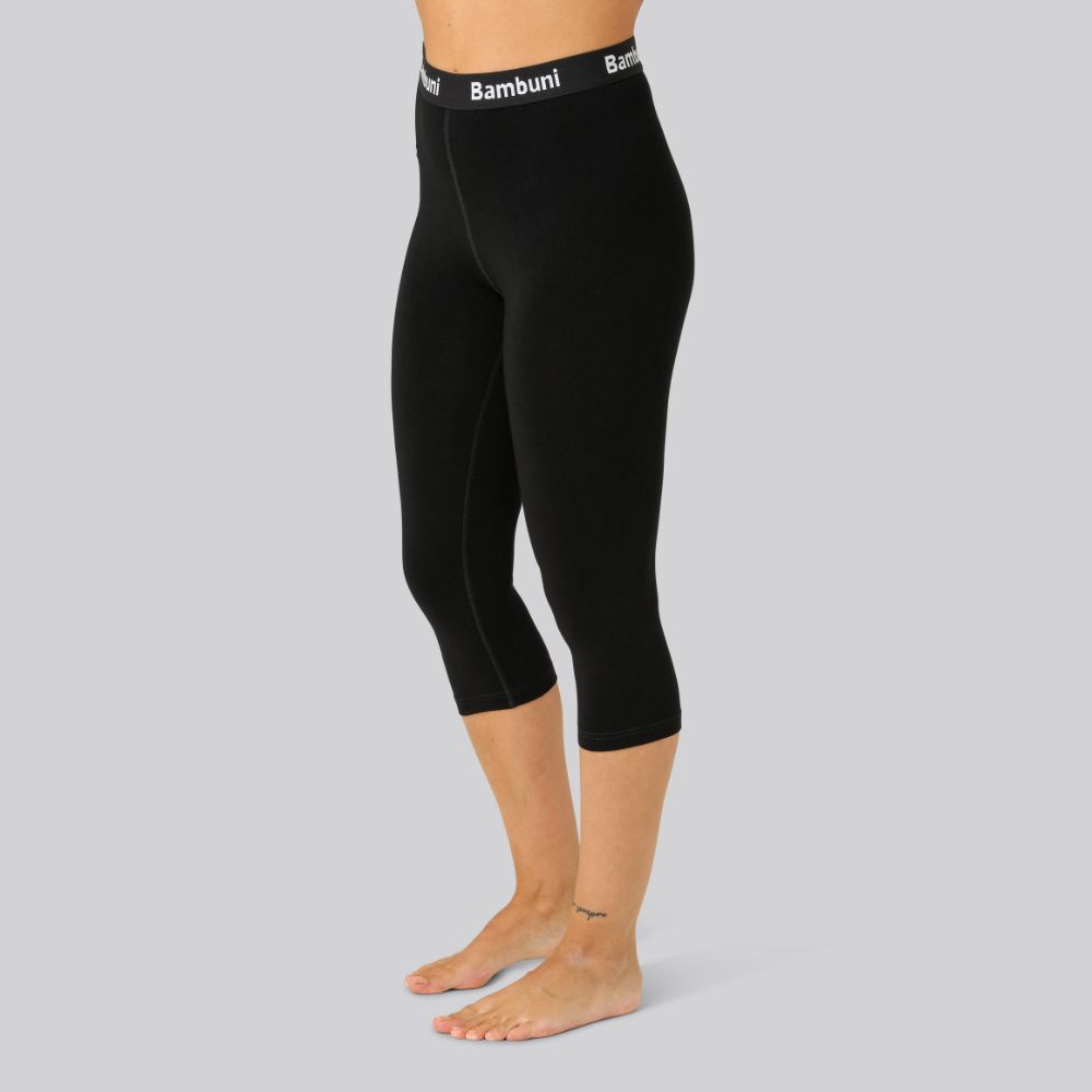 Bamboe 3/4 legging in zwart voor dames