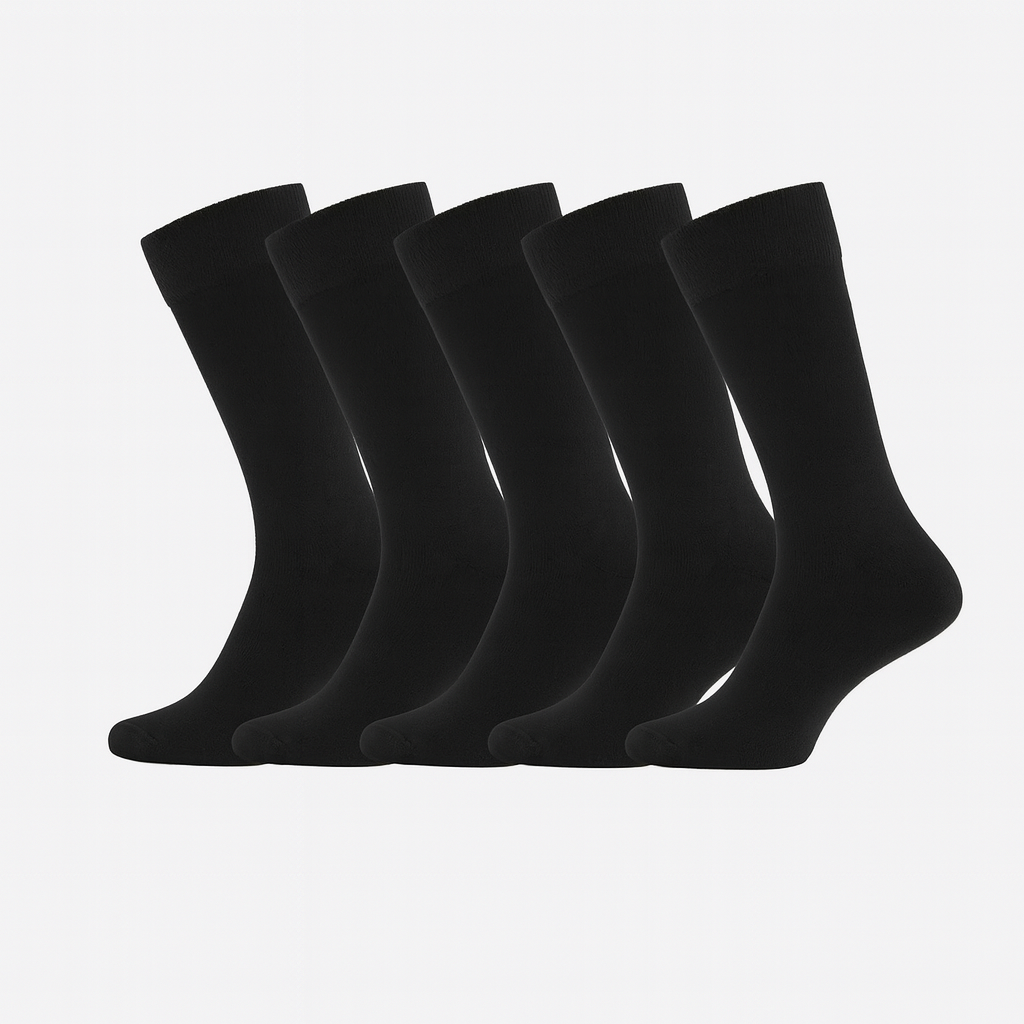 Bamboe sokken in zwart voor dames, 5 stuks