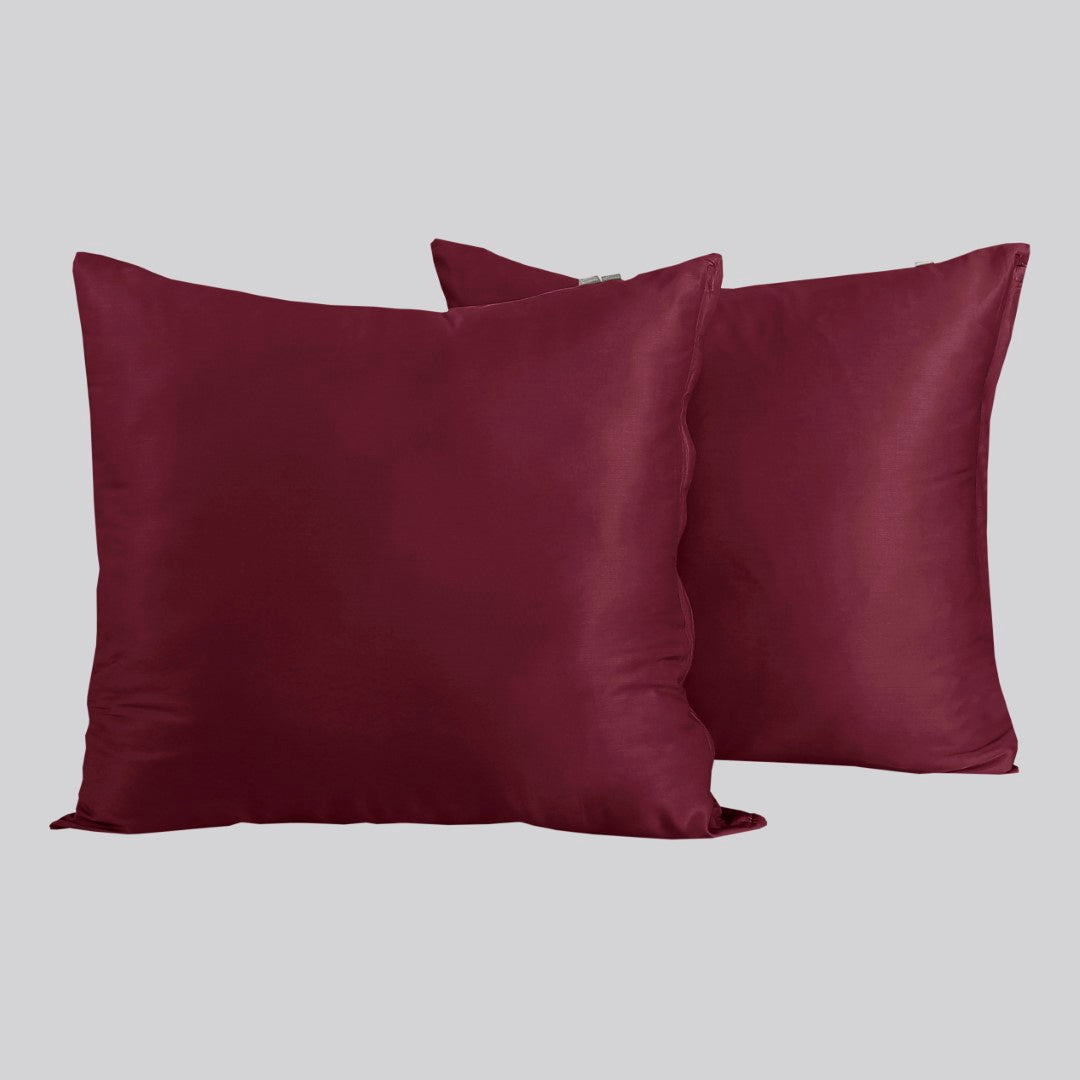 Bamboe kussensloop in bordeauxrood