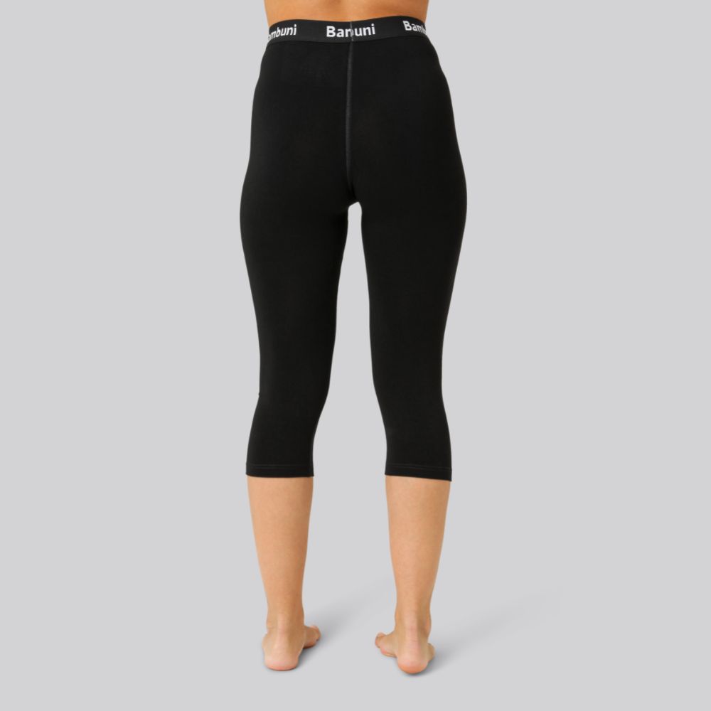 Bamboe 3/4 legging in zwart voor dames