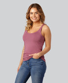 Damestop van bamboe in oudroze met brede bandjes