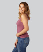 Damestop van bamboe in oudroze met brede bandjes