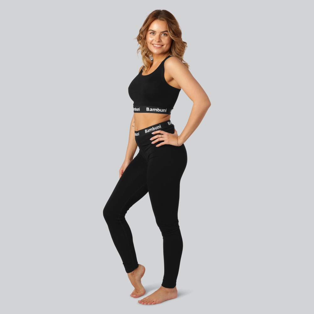 Bamboe top in zwart voor dames