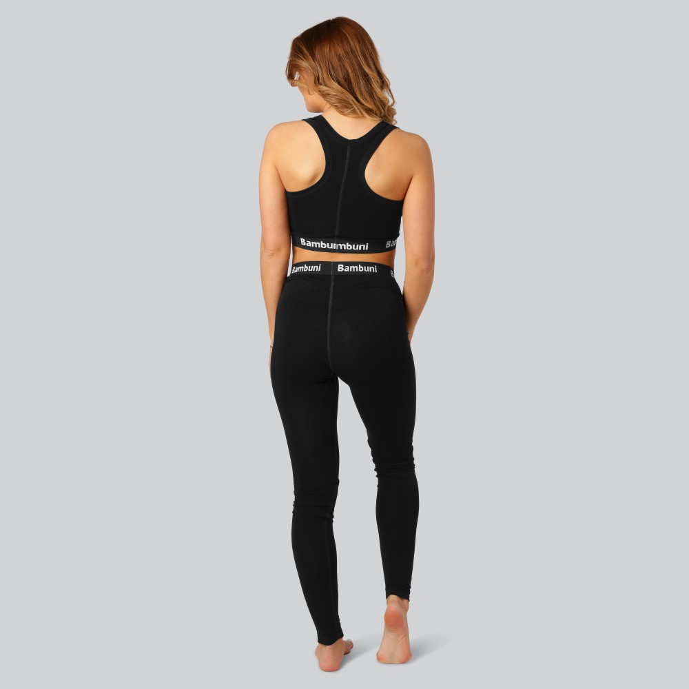 Bamboe top in zwart voor dames