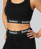Bamboe top in zwart voor dames