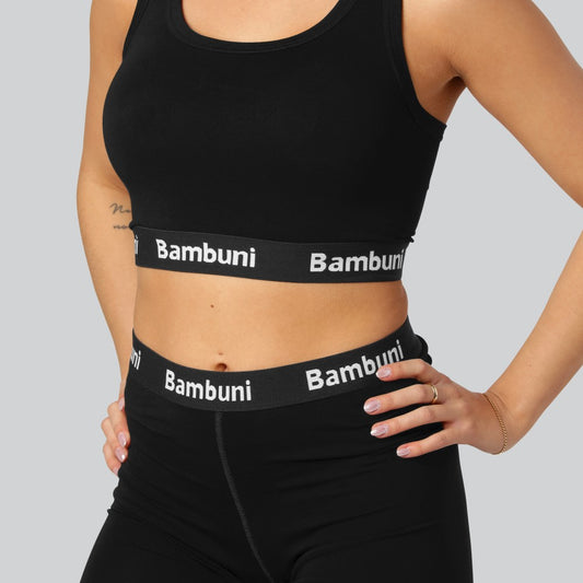 Bamboe top in zwart voor dames