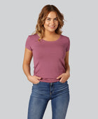 Bamboe T-shirt met ronde hals in oudroze voor dames