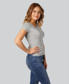 Bamboe T-shirt met ronde hals in grijs voor dames