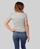 Bamboe T-shirt met ronde hals in grijs voor dames