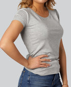 Bamboe T-shirt met ronde hals in grijs voor dames