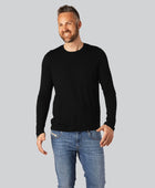 Bamboe T-shirt met lange mouwen in zwart voor heren