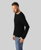 Bamboe T-shirt met lange mouwen in zwart voor heren