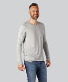 T-shirt met lange mouwen van bamboe in lichtgrijs voor heren