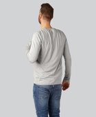 T-shirt met lange mouwen van bamboe in lichtgrijs voor heren