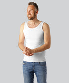 Slim fit bamboe onderhemd in wit voor heren