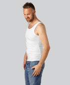 Slim fit bamboe onderhemd in wit voor heren