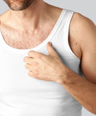 Slim fit bamboe onderhemd in wit voor heren