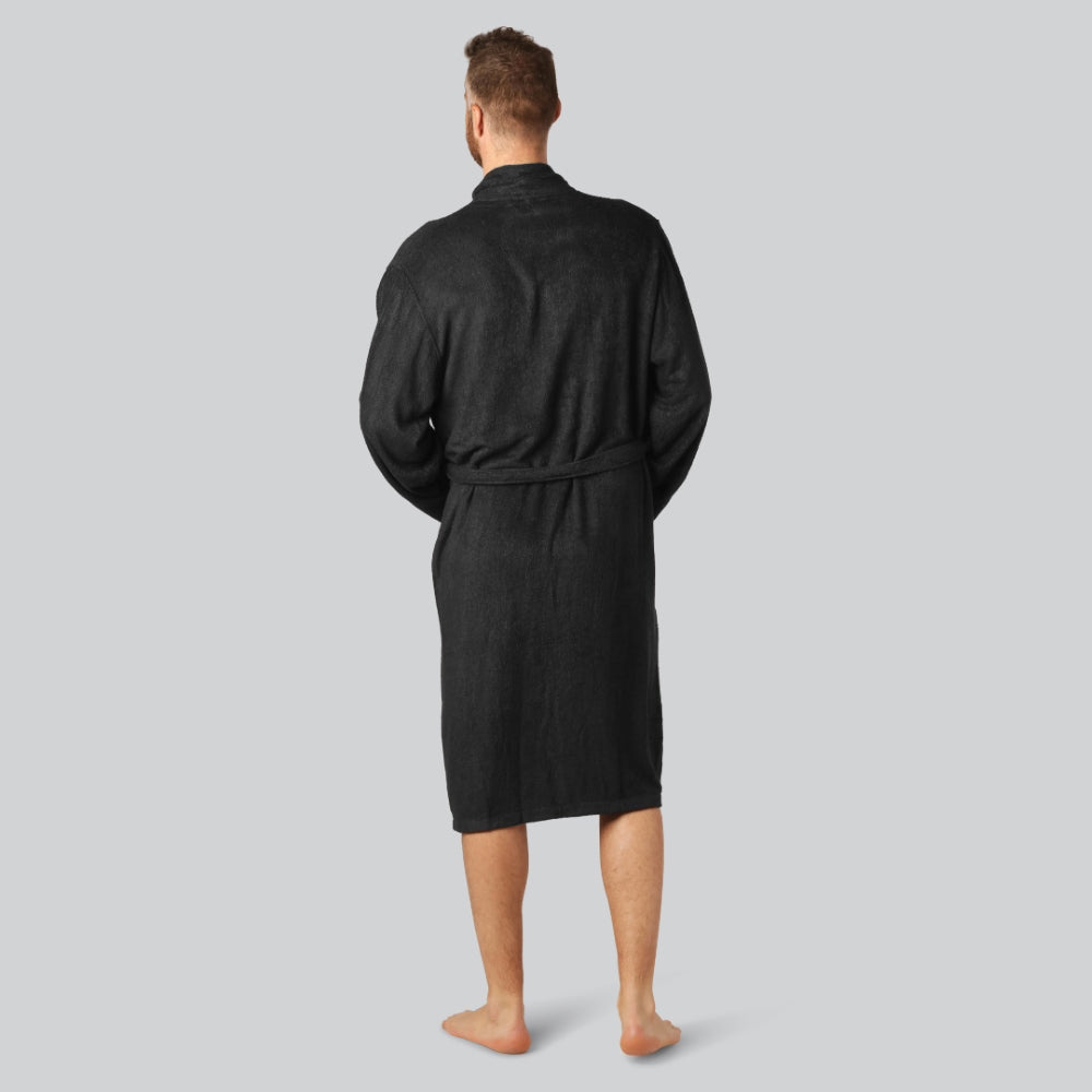 Bamboe badjas in zwart voor heren