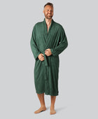 Bamboe badjas in groen voor heren