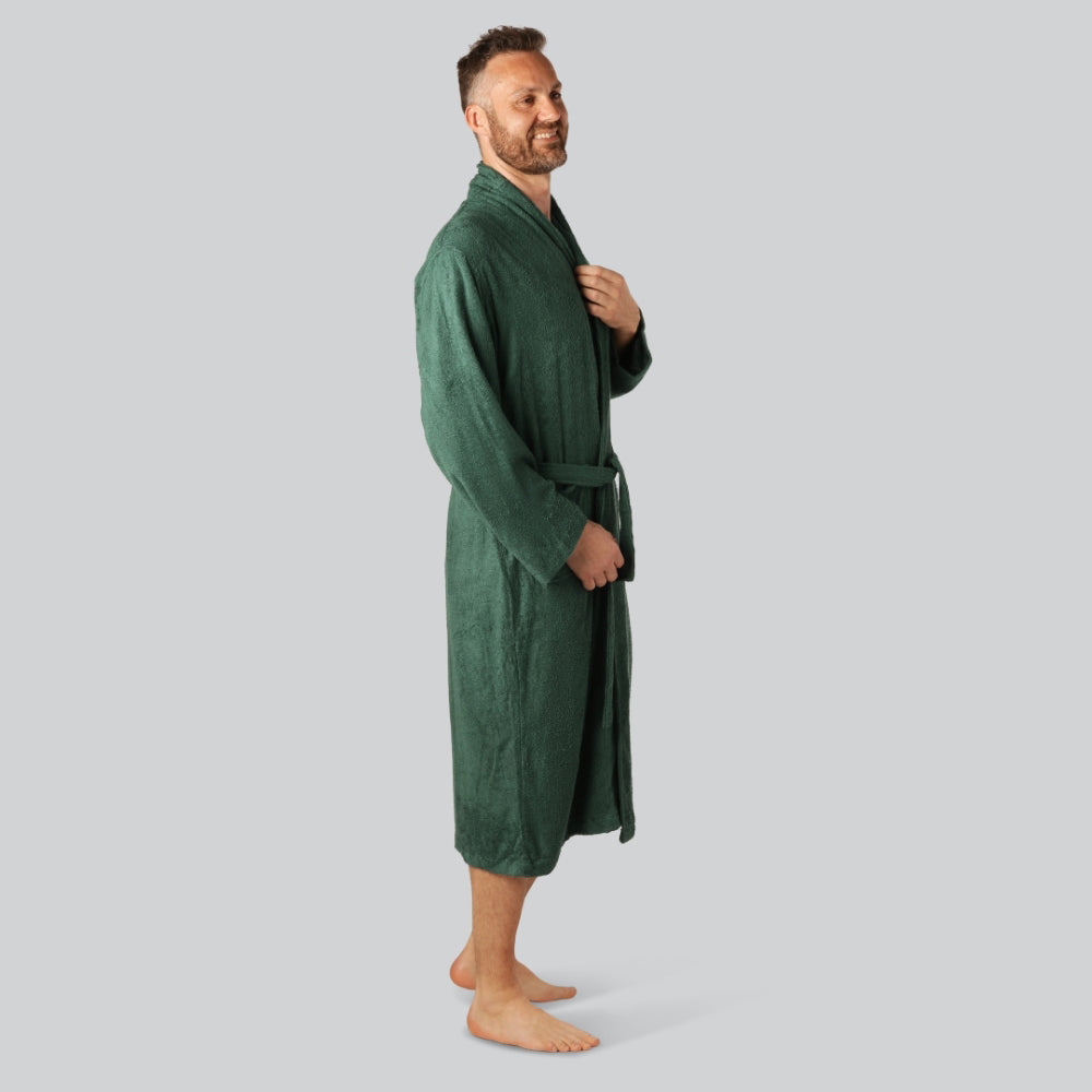 Bamboe badjas in groen voor heren