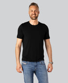 Bamboe T-shirt met ronde hals in zwart voor heren