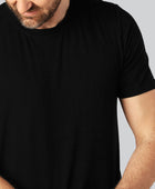 Bamboe T-shirt met ronde hals in zwart voor heren