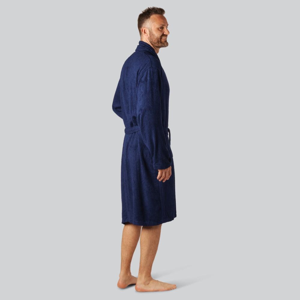 Bamboe badjas in blauw voor heren