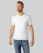 Bamboe T-shirt met ronde hals in wit voor heren