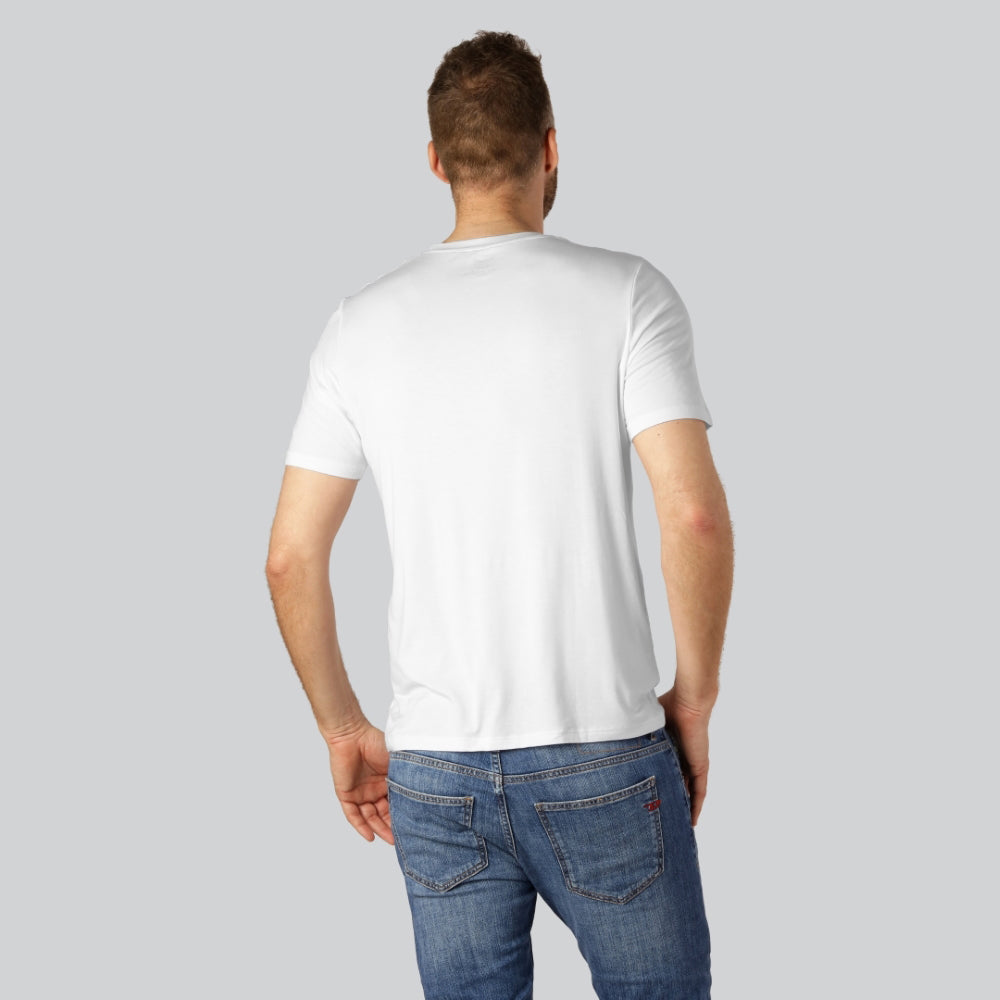 Bamboe T-shirt met ronde hals in wit voor heren