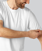 Bamboe T-shirt met ronde hals in wit voor heren