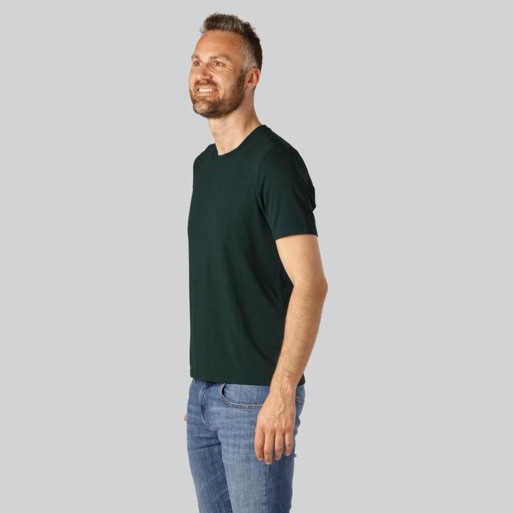 Bamboe T-shirt met ronde hals in groen voor heren