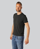 Bamboe T-shirt met ronde hals in antracietgrijs voor heren