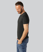 Bamboe T-shirt met ronde hals in antracietgrijs voor heren