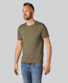Bamboe T-shirt met ronde hals in olijfgroen voor heren